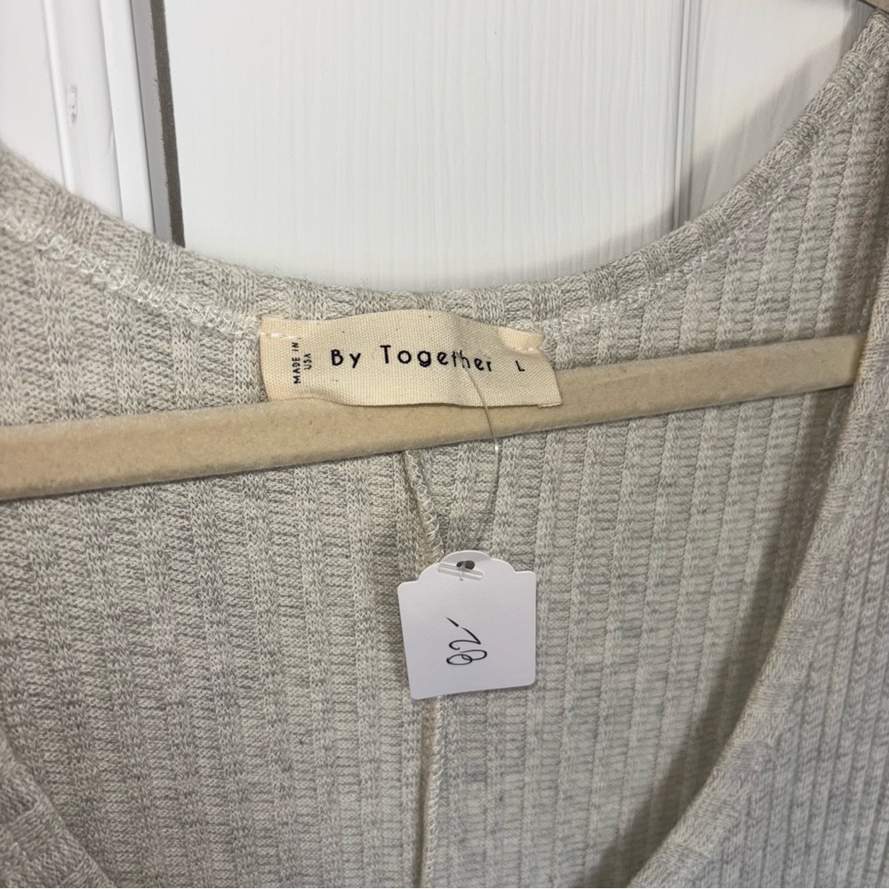 By Together Beige Ribbed Jumper